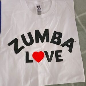 Zumba Love White T-Shirt with Red Heart